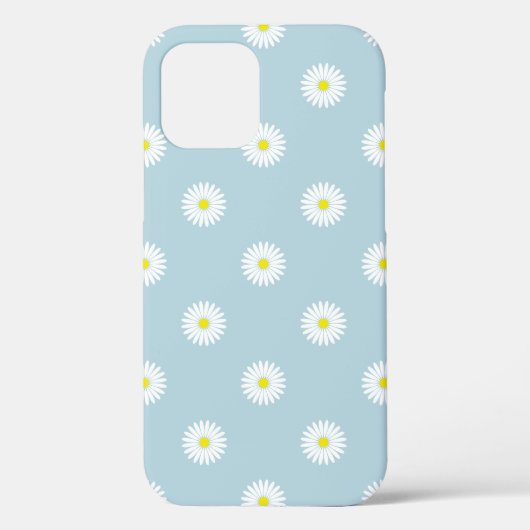 Daisies Illustratief Patroon op Bord Blauw Case-Mate iPhone Case (Achterkant)
