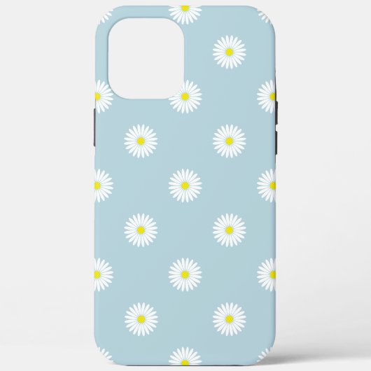 Daisies Illustratief Patroon op Bord Blauw Case-Mate iPhone Case (Achterkant)