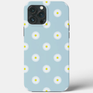 Daisies Illustratief Patroon op Bord Blauw Case-Mate iPhone Case