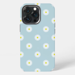 Daisies Illustratief Patroon op Bord Blauw iPhone 13 Pro Hoesje