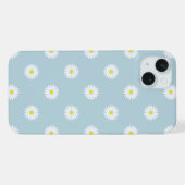 Daisies Illustratief Patroon op Bord Blauw iPhone Hoesje (Achterkant horizontaal)