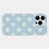 Daisies Illustratief Patroon op Bord Blauw iPhone Hoesje (Achterkant horizontaal)