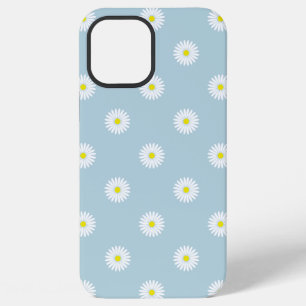 Daisies Illustratief Patroon op Bord Blauw iPhone 12 Pro Max Hoesje