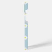 Daisies Illustratief Patroon op Bord Blauw iPhone Hoesje (Linkerkant)