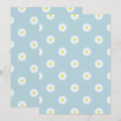 Daisies Illustratief Patroon op Bord Blauw Kaart (Voorkant / Achterkant)