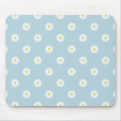 Daisies Illustratief Patroon op Bord Blauw Muismat (Voorkant)