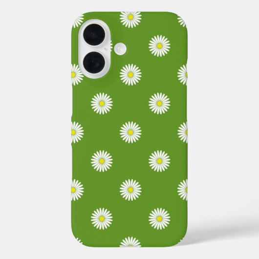Daisies Illustratief Patroon op Groen Case-Mate iPhone Case (Achterkant)