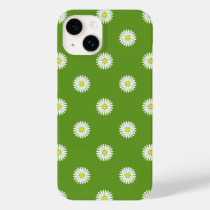 Daisies Illustratief Patroon op Groen Case-Mate iPhone 14 Hoesje