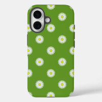 Daisies Illustratief Patroon op Groen