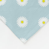 Daisies Illustratief RPT Patroon op Bord Blauw Fleece Deken (Hoek)