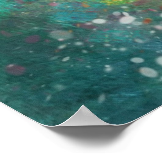 Daisies Impressionistic Floral Teal Personalized Poster (Hoek)