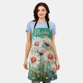 Daisies Impressionistic Floral Teal Personalized Schort (Gedragen)