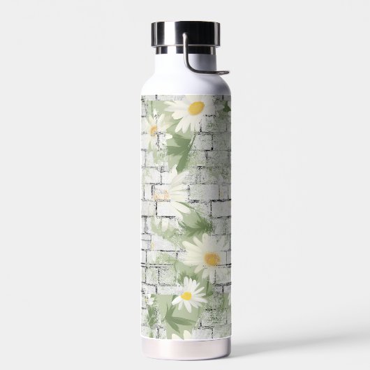 Daisies in baksteenontwerp waterfles (Links)