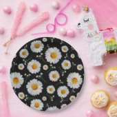 Daisies in Black Papieren Bordje (Feest)