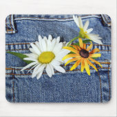 Daisies in Blue Jean Pocket Muismat (Voorkant)