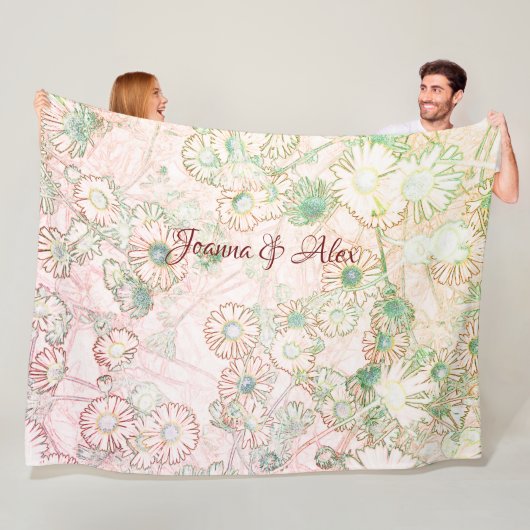 Daisies in de rode en groene deken (In situ)