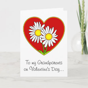 Daisies in een Heart Valentijn Grootouders Feestdagen Kaart