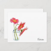 Daisies in een Mason Jar Personalized Note Cards Notitiekaartje (Voorkant / Achterkant)
