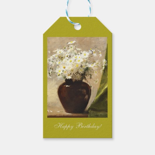 Daisies in een vaas, Paul Fisher Cadeaulabel (Voorkant)