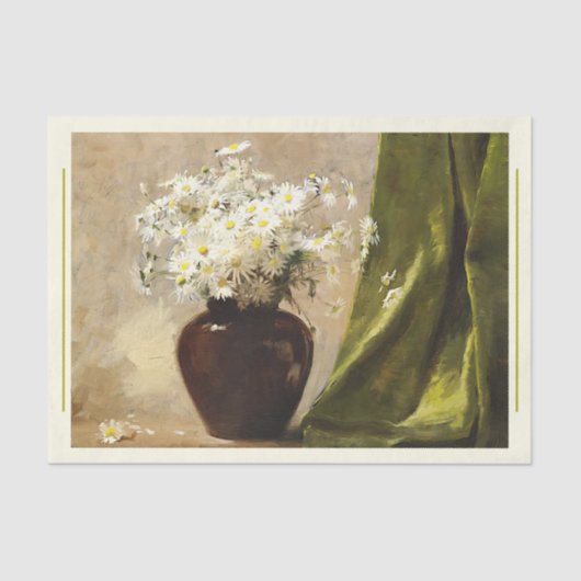 Daisies in een vaas, Paul Fisher Decoupage Tissuepapier (Voorkant)