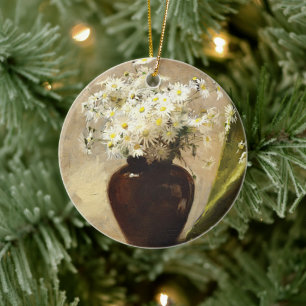 Daisies in een vaas, Paul Fisher Keramisch Ornament