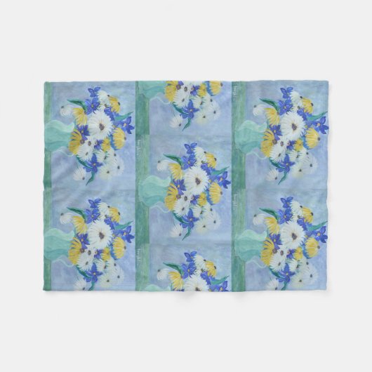 Daisies in een Vase Fleece Deken (Voorkant (Horizontaal))