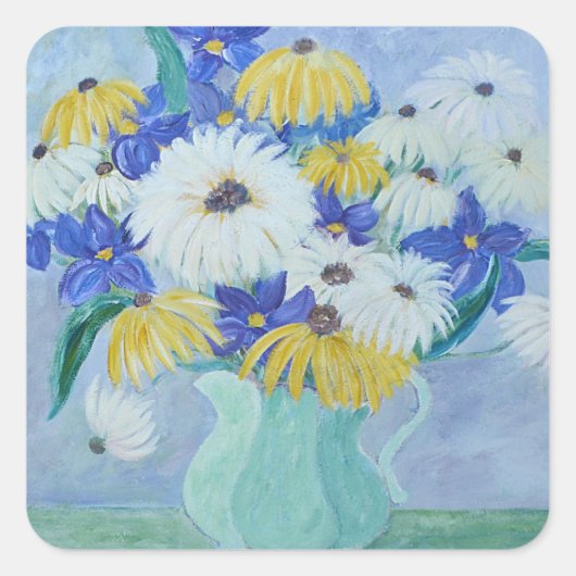 Daisies in een Vase Sticker (Voorkant)