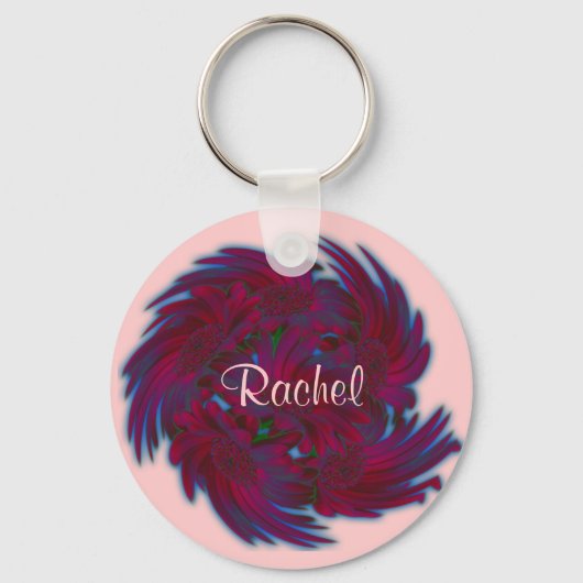 Daisies in een Whirlwind Sleutelhanger (Voorkant)