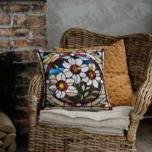Daisies in Glas in lood Kussen