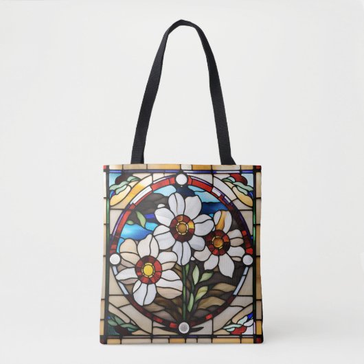 Daisies in Glas in lood Tote Bag (Voorkant)