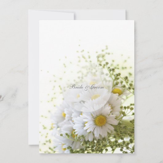 Daisies in Love Editable Bruiloft Boeket Richting Kaart (Achterkant)