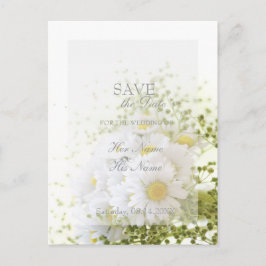 Daisies in Love-Editable Wedding Bouquet Aankondigingskaart