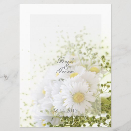 Daisies in Love-Editable Wedding Bouquet menu (Achterkant)