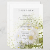 Daisies in Love-Editable Wedding Bouquet menu (Voorkant / Achterkant)