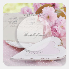 Daisies in Love-Editable Wedding Bouquet Vierkante Sticker