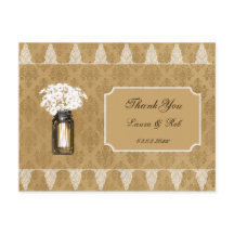 Daisies in Mason Jar, Burlap bruiloft Dank u