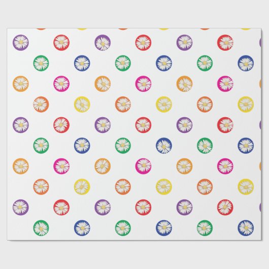 Daisies in poka Dots Cadeaupapier (Vlak)