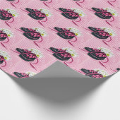 Daisies in Sneakers op Gingham Cadeaupapier (Hoek)