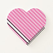 Daisies in strepen op chic French roze balck gray Notitieboek (Achterkant)