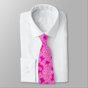 Daisies in tinten roze en orchidee stropdas