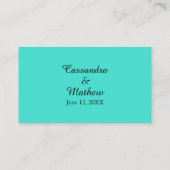 Daisies in Turquoise & Ovale bruiloft Plaatskaartje (Achterkant)