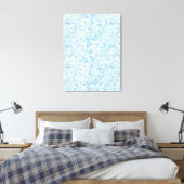 Daisies in white and blue on sea glass canvas afdruk (Insitu (Slaapkamer))