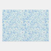 Daisies in white and blue on sea glass inpakpapier vel (Voorkant 3)