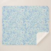 Daisies in white and blue on sea glass sherpa deken (Voorkant (horizontaal))