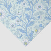 Daisies in white and blue on sea glass tissuepapier (Detail)