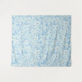 Daisies in white and blue on sea glass wandkleed (Voorkant (horizontaal))