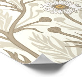 Daisies in white and brown on off white poster (Hoek)