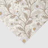 Daisies in white and brown on off white tissuepapier (Detail)