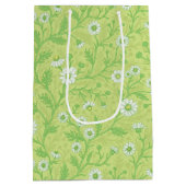 Daisies in white and green on honey dew green medium cadeauzakje (Achterkant)