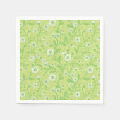 Daisies in white and green on honey dew green servet (Voorkant)